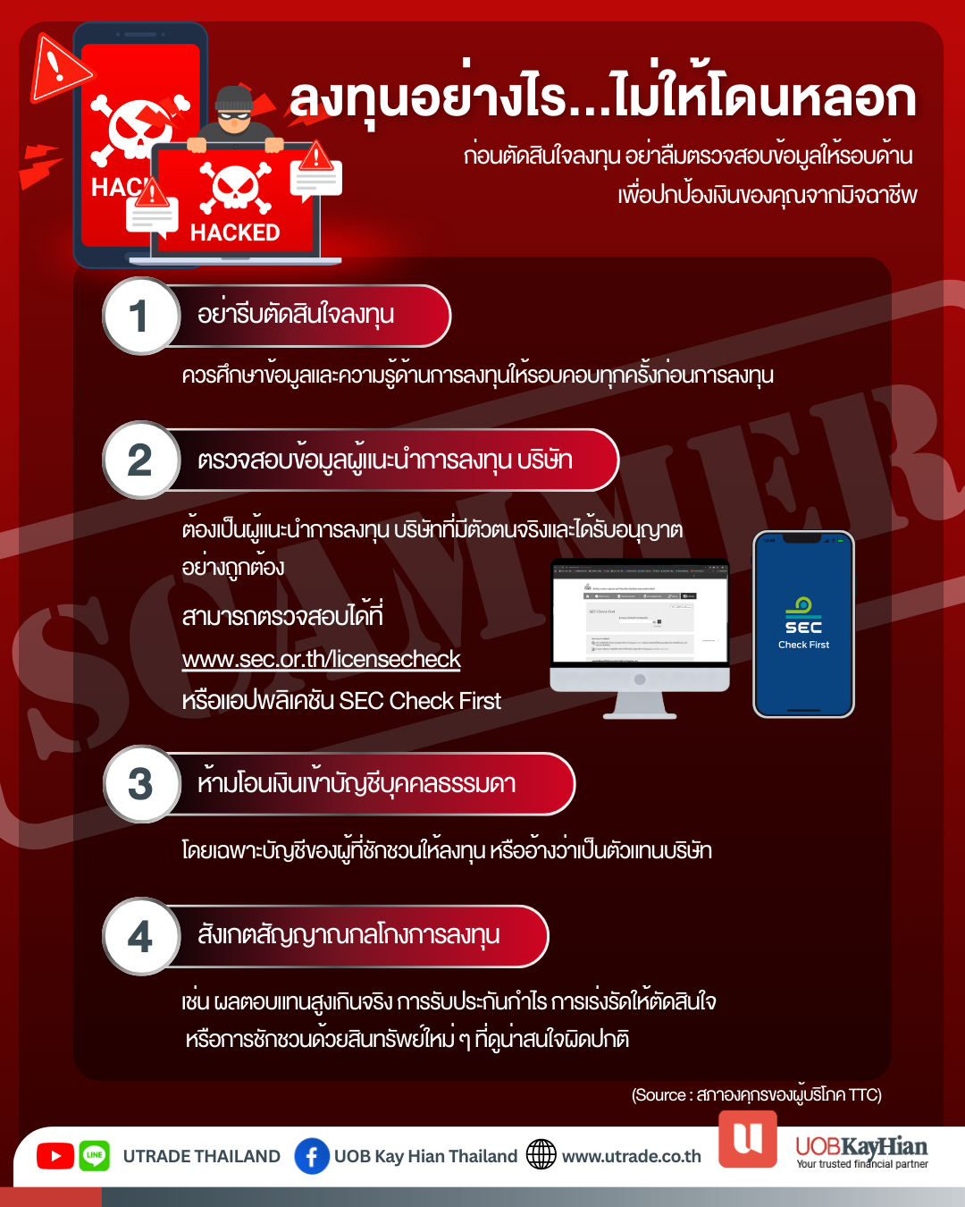 ลงทุนอย่างไรไม่ให้โดนหลอก แนวทางป้องกันความเสี่ยงการลงทุน